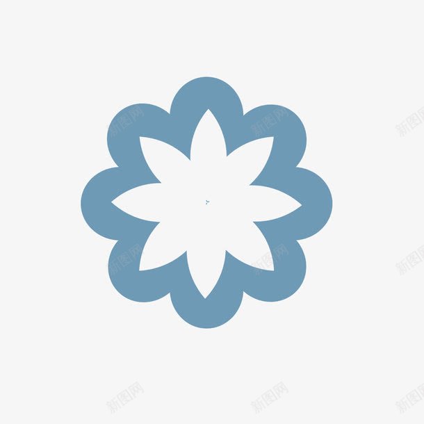 白蓝相间一朵花png免抠素材_新图网 https://ixintu.com 白色 白花 花朵 蓝色 蓝花