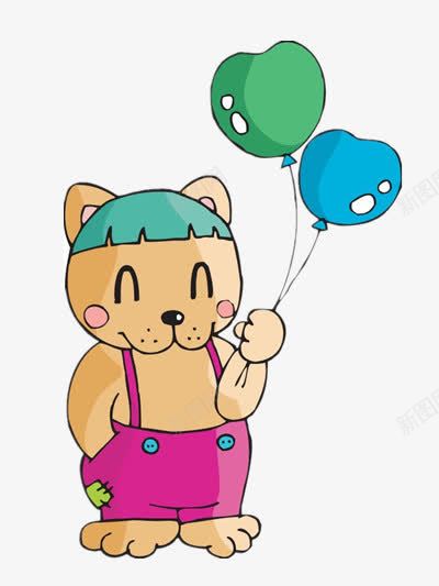 拿着气球的老虎png免抠素材_新图网 https://ixintu.com 俏皮 免抠 动物 卡通