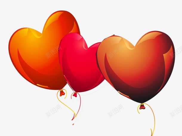 彩色心形气球png免抠素材_新图网 https://ixintu.com 彩色气球 情人节 情人节气球 气球