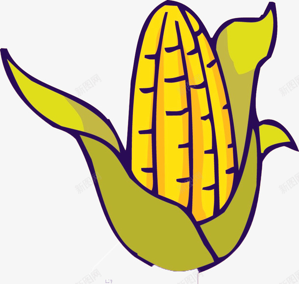 手绘卡通玉米psd免抠素材_新图网 https://ixintu.com 卡通 可爱 彩色 手绘 玉米 用于宣传 蔬菜