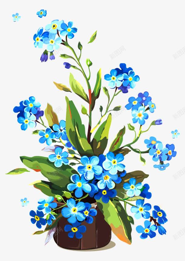一盆蓝色的花png免抠素材_新图网 https://ixintu.com PNG图形 PNG装饰 植物 蓝色 装饰 鲜花
