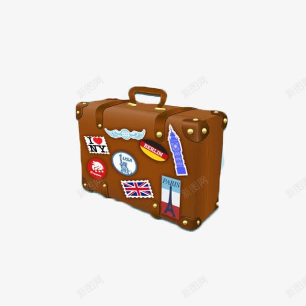 棕色复古行李箱png免抠素材_新图网 https://ixintu.com 复古 旅行 棕色 箱子 行李