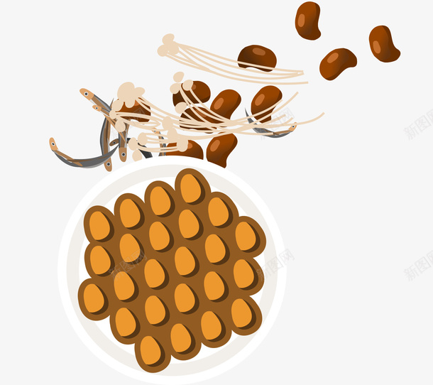卡通豆子psd免抠素材_新图网 https://ixintu.com 卡通菜肴 盘子 美食 豆子