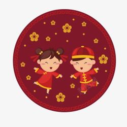 微笑的孩子们中国新年素材