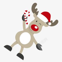 眨眼驯鹿卡通眨眼圣诞驯鹿矢量图高清图片