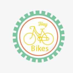 单车标签圆形单车运动标签高清图片