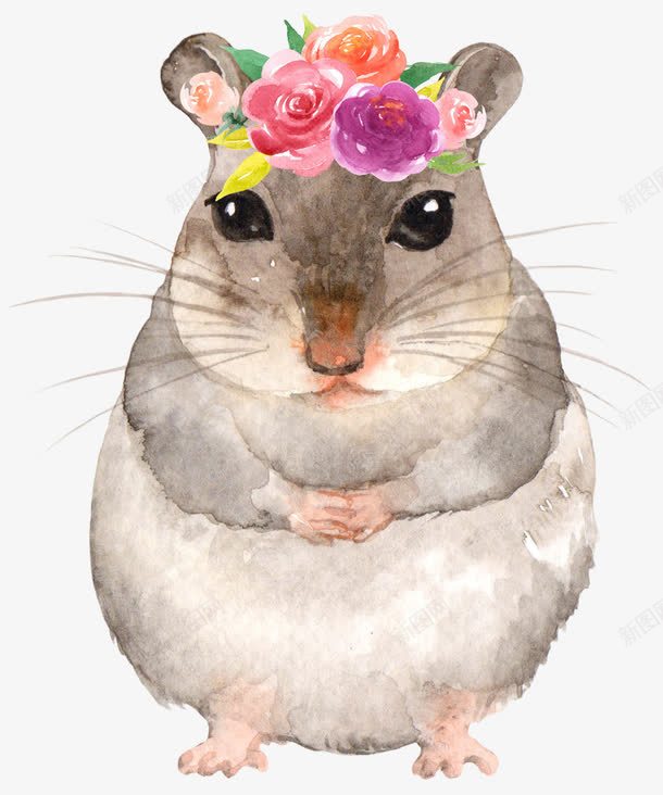卡通手绘可爱的小松鼠png免抠素材_新图网 https://ixintu.com 创意 动漫动画 卡通手绘 可爱的 小松鼠 花朵