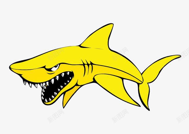 黄色鲨鱼矢量图ai免抠素材_新图网 https://ixintu.com 凶猛 手绘 鲨鱼 黄色 矢量图