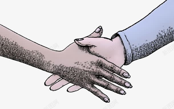 素描手绘握手png免抠素材_新图网 https://ixintu.com 两个人握手 手绘 握手