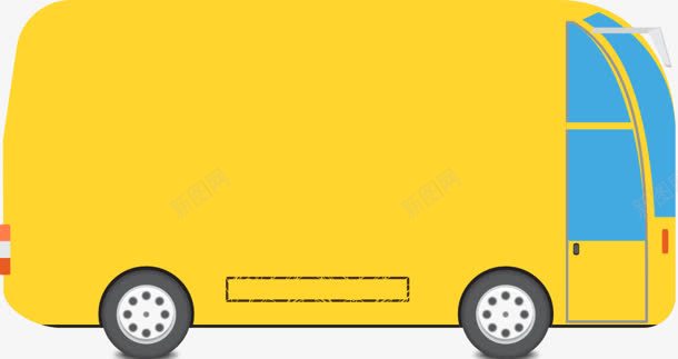 黄色卡通手绘卡车png免抠素材_新图网 https://ixintu.com 卡车 卡通 黄色