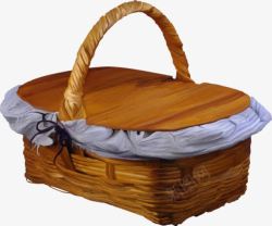 木制篮子木制装物篮子高清图片