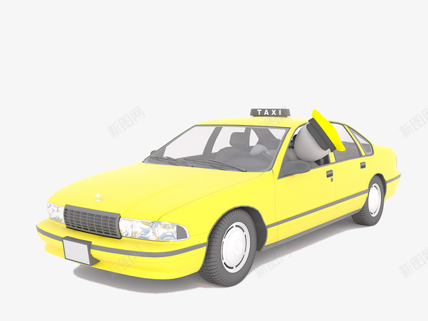 黄色出租车png免抠素材_新图网 https://ixintu.com 交通工具 出租车 小汽车 背景装饰 黄色