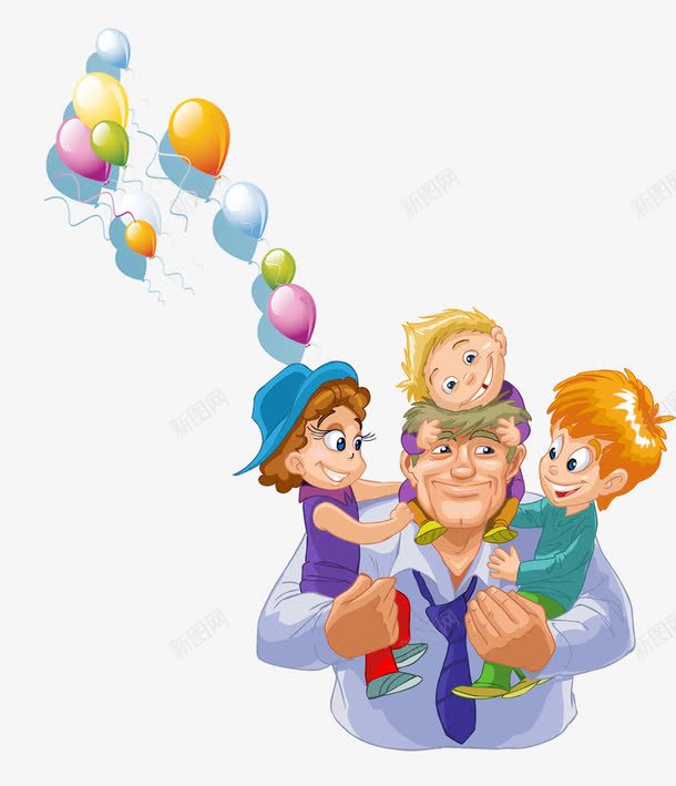 卡通外国男子抱着3个小孩png免抠素材_新图网 https://ixintu.com 卡通外国3个小孩 卡通外国男子 卡通男子抱着3个小孩 外国男子抱着3个小孩