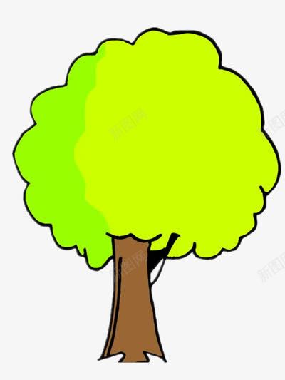 简笔画小树png免抠素材_新图网 https://ixintu.com 卡通 图案 植物 绿色