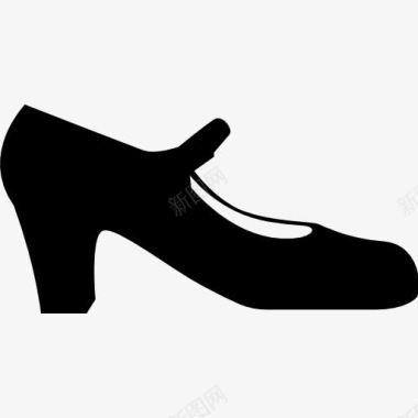 弗拉门戈的黑人女性鞋图标图标