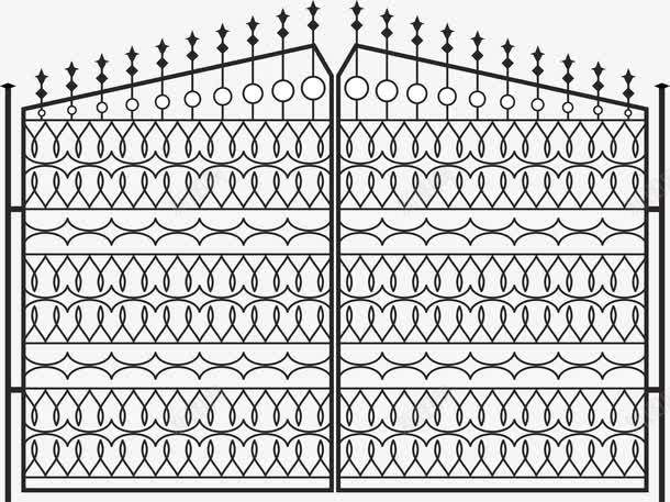 欧式铁艺围栏铁门png免抠素材_新图网 https://ixintu.com 围栏 欧式 铁艺 铁门 门装饰