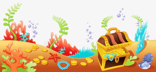 金币宝箱png免抠素材_新图网 https://ixintu.com 创意 卡通 图案 宝箱 手绘 金币
