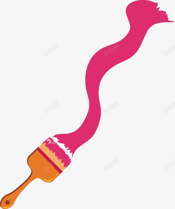 彩色的画笔png免抠素材_新图网 https://ixintu.com PNG素材 免费PNG 刷子 手绘 粉色