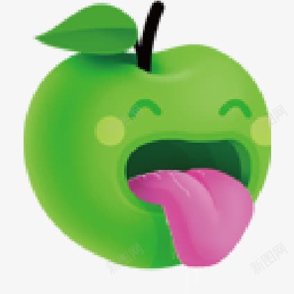 绿色苹果png免抠素材_新图网 https://ixintu.com 卡通 绿色 苹果 青苹果