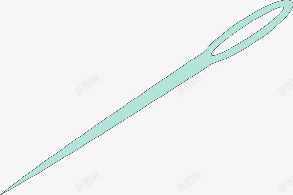 手绘翡翠色缝衣针png免抠素材_新图网 https://ixintu.com 手绘素材 缝衣针素材 翡翠色 针织品素材