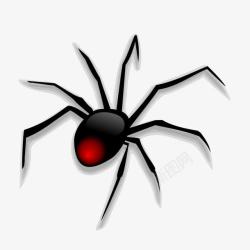 卡通黑红大蜘蛛素材