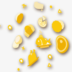 黄色可爱装饰食物素材