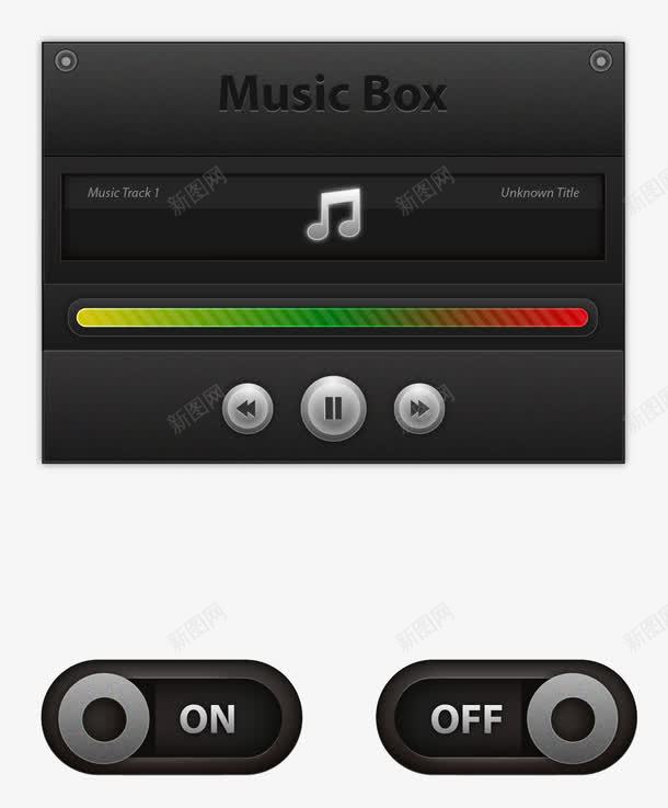 音乐播放器矢量图ai免抠素材_新图网 https://ixintu.com 免费矢量下载 按钮 音乐播放器 黑色 矢量图