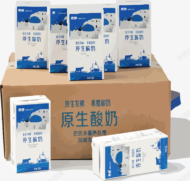 原生酸奶矢量图ai免抠素材_新图网 https://ixintu.com 一箱 乳酸菌 产品 原生酸奶 实物 益生菌 矢量图 酸奶盒 酸奶礼盒