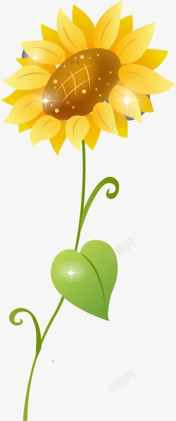 黄色卡通向日葵花朵图素材