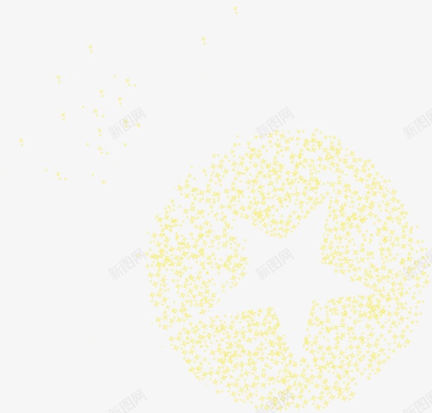 黄色喷绘圆形中中间空心星星png免抠素材_新图网 https://ixintu.com 中间 喷绘 圆形 星星 空心 黄色