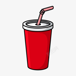 红色饮料杯红灰色的饮料杯子矢量图高清图片