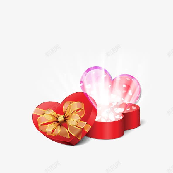 发光的礼盒png免抠素材_新图网 https://ixintu.com 发光 淘宝 礼盒 红色 装饰