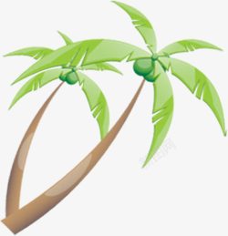 椰子树椰果绿素材