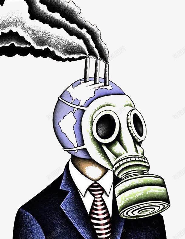 创意防污染png免抠素材_新图网 https://ixintu.com 地球 烟雾 面具