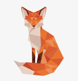 晶格化狐狸矢量图素材