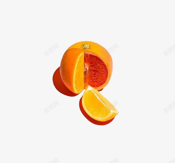 切出一小半的橙子片png免抠素材_新图网 https://ixintu.com 切块 橙子 橙色 水果