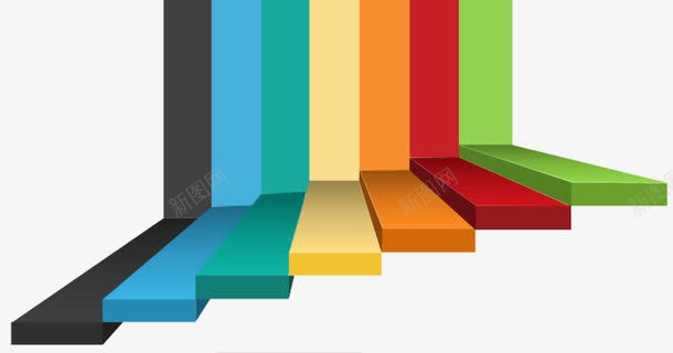 彩色阶梯png免抠素材_新图网 https://ixintu.com 创意 商务 彩色 阶梯免抠png元素