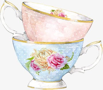 手绘蓝粉色清新杯png免抠素材_新图网 https://ixintu.com 清新 粉色