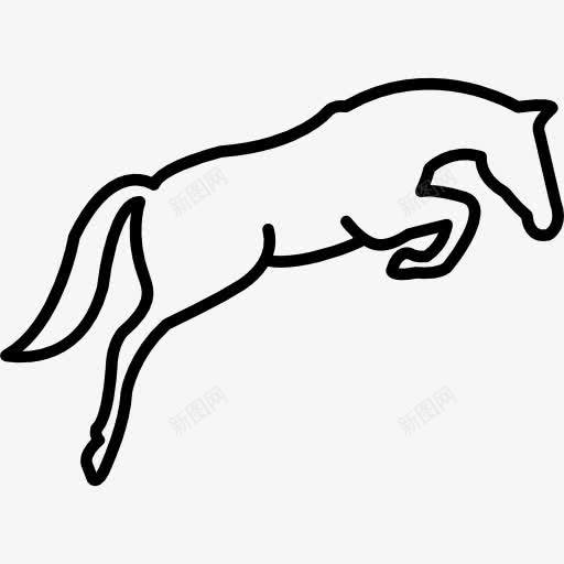 跳跳马的轮廓图标png_新图网 https://ixintu.com 动物 概述 跳跃 轮廓 马