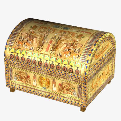 古埃及金色箱子古典风格png免抠素材_新图网 https://ixintu.com 人形装饰 古埃及 实物 箱子