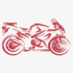 扁平化摩托车流光炫彩摩托车扁平化高清图片