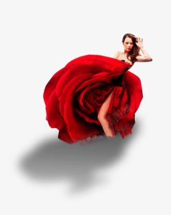 红裙美女装饰图案素材