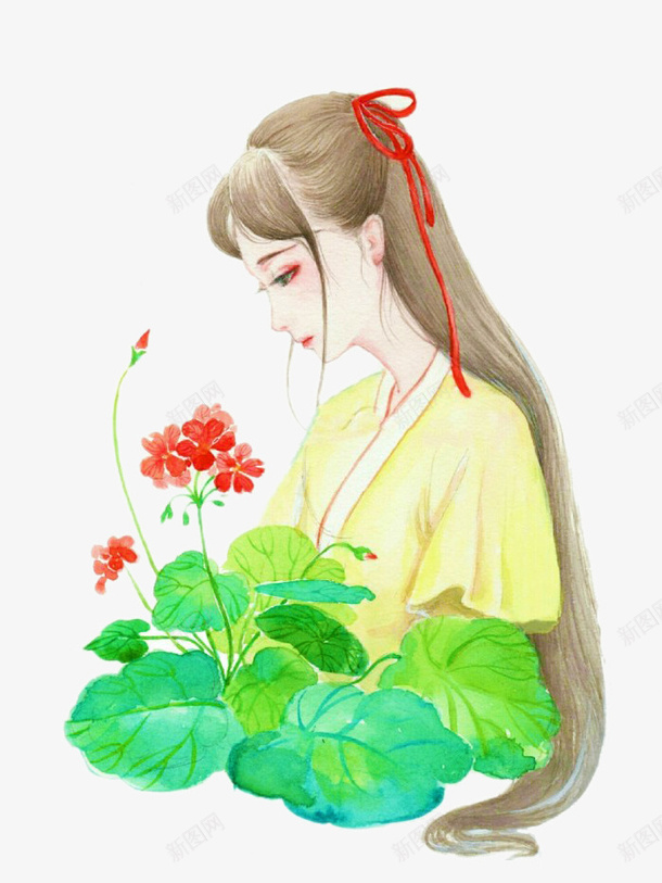 美女手里的荷花png免抠素材_新图网 https://ixintu.com png图形 png装饰 小清新 手绘 美女 荷花 装饰