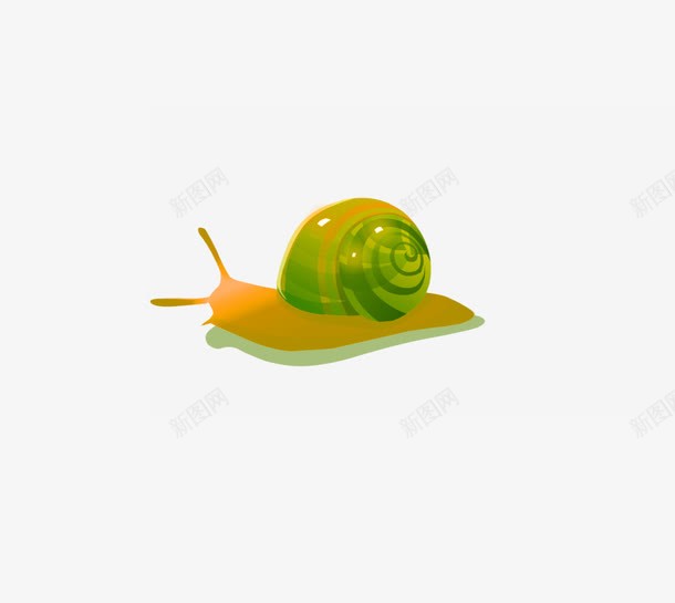 绿色卡通蜗牛装饰图案png免抠素材_新图网 https://ixintu.com 免抠PNG 卡通 绿色 蜗牛 装饰图案
