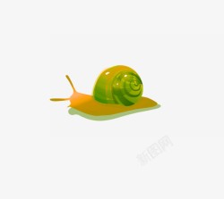 绿色卡通蜗牛装饰图案素材