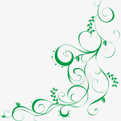 图三绿色花纹装饰图三高清图片