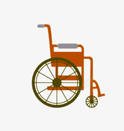 手推式复古风格轮椅高清图片
