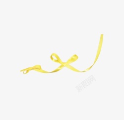 黄色蝴蝶结彩带素材