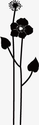 花卉png免抠素材_新图网 https://ixintu.com 剪影 简笔画 花 花叶剪影背景图