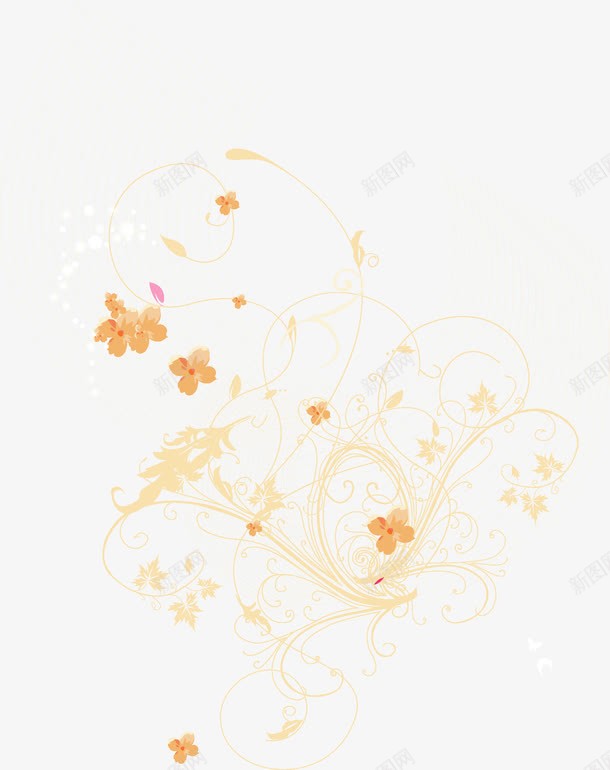 欧式精美黄色花朵花纹png免抠素材_新图网 https://ixintu.com 欧式 精美 花朵 花纹 黄色